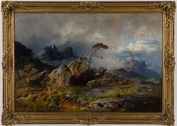 LUDWIG MUNTHE, oil on canvas, relined, signed.