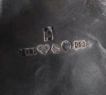 KAFFESERVIS, 3 delar, silver, CG Hallberg, Stockholm 1955-57. Vikt ca 842 gram.