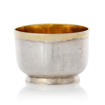 232. A Swedish early 19th century parcel-gilt silver brandy-cup, mark of Olof Yttraeus, Uppsala 1805.