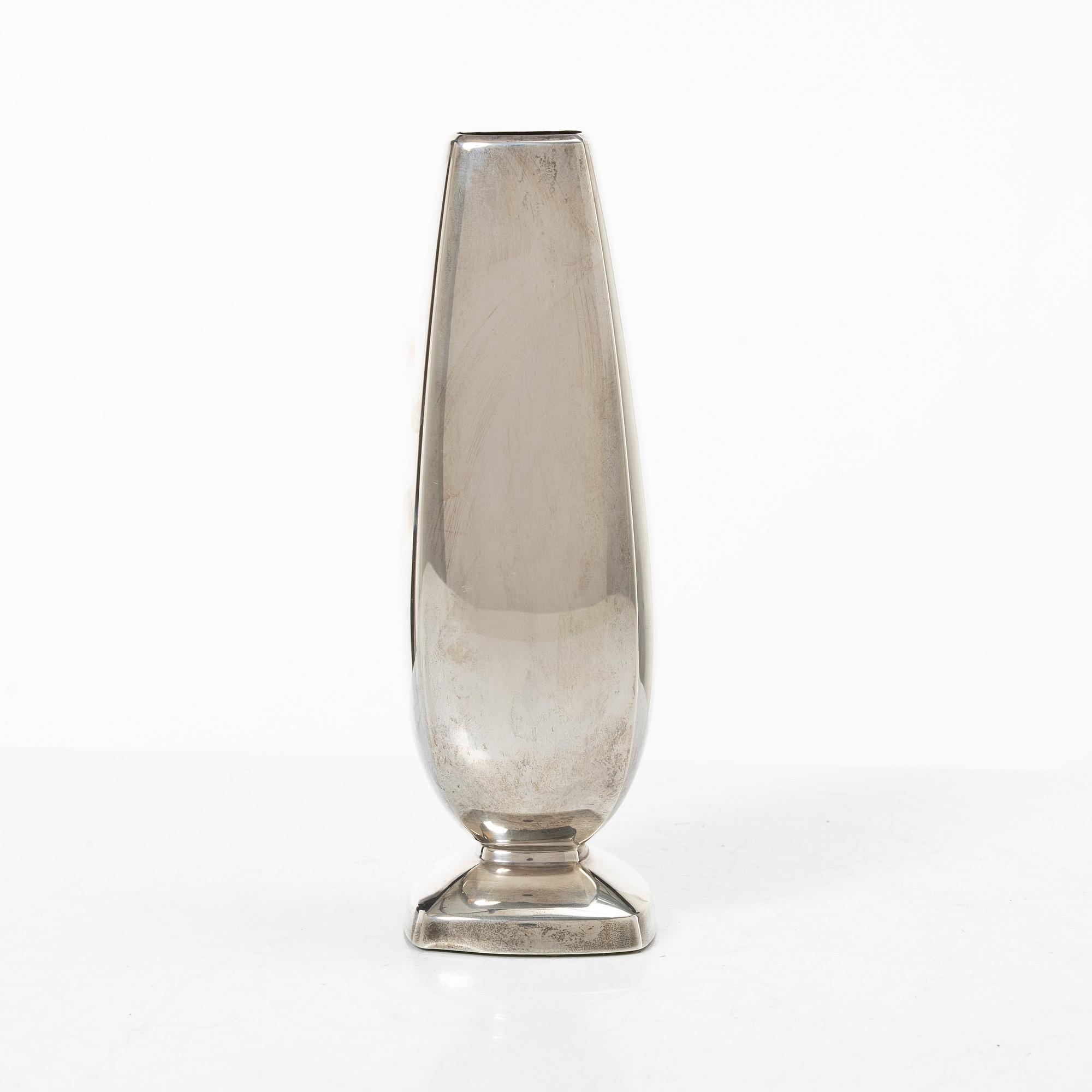 A sterling silver vase by Thorvald marthinsen Sølvvarefabrikk, Norway, possibly mid 20th century.