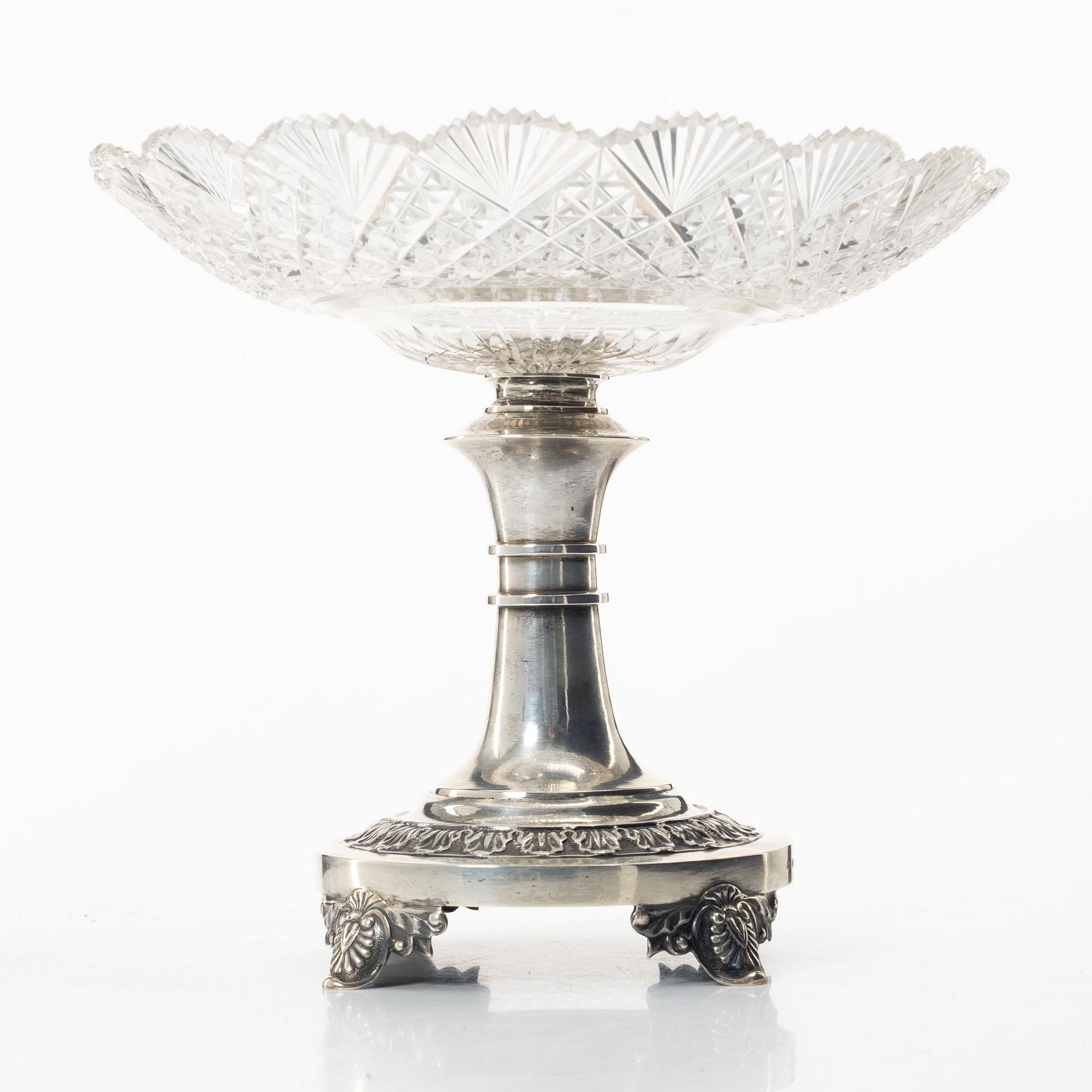 Gustaf Möllenborg, A glass and silver tazza, Stockholm 1834.
