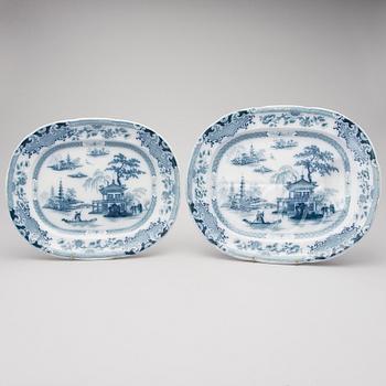 RUOKA-ASTIASTO, osaa, posliinia, "Canton", Florentine China -sarjaa, Englanti, 1800-luku.