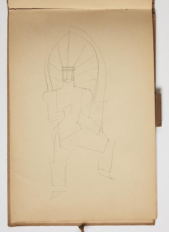 GÖSTA ADRIAN-NILSSON, sketchpad, 1920/30's, by the artist's own hand inscribed GAN with indian ink on the cover.