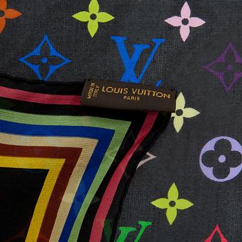 LOUIS VUITTON, two monogram multicolored silk handkerchiefs.