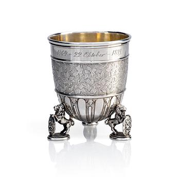 414. A Danish silver beaker, mark of Peter Hertz, Copenhagen 1884.