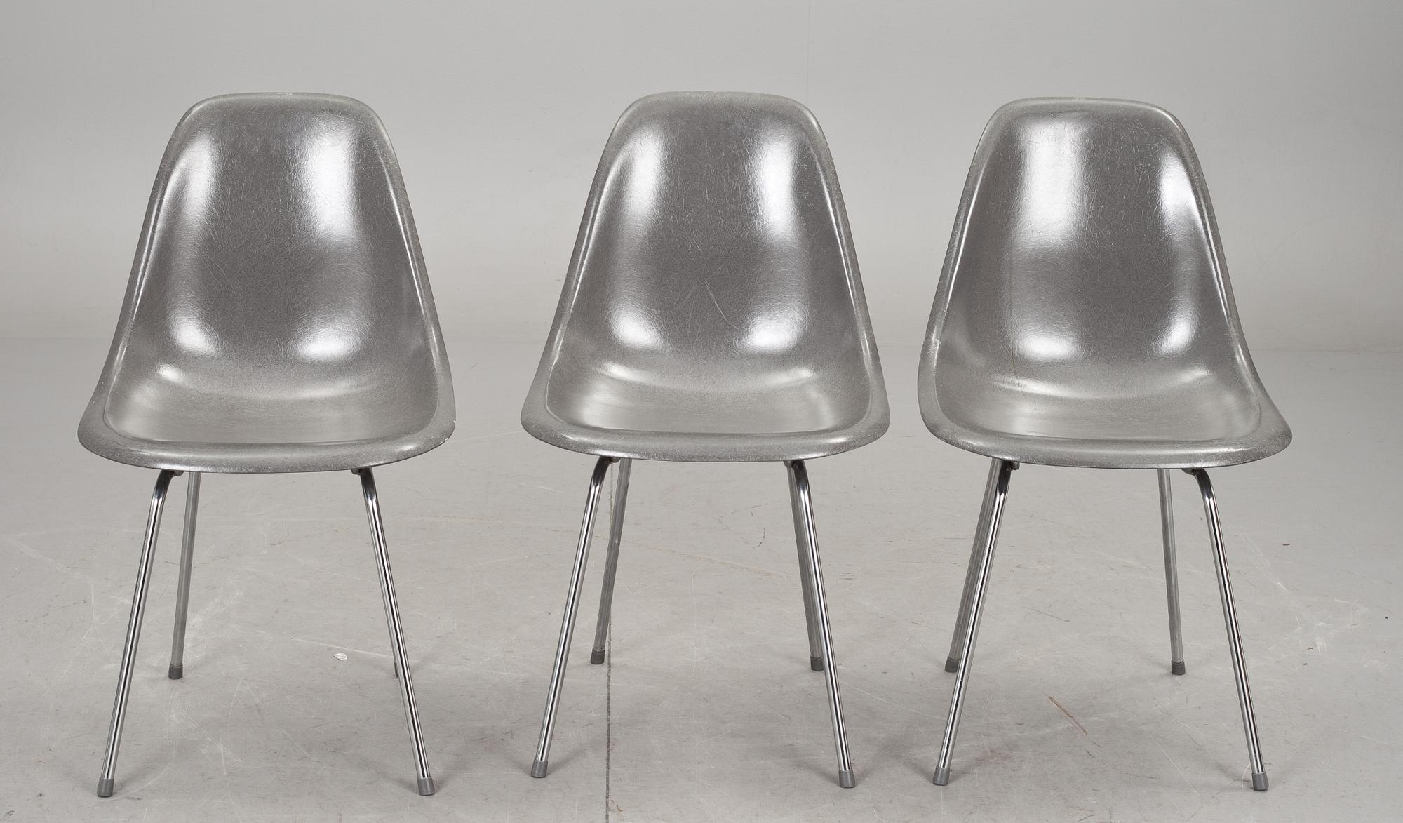 STOLAR, 3 st, Charles & Ray Eames för Herman Miller, 1950/60-tal.