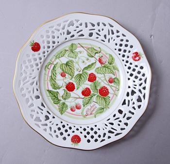 FRUKTSERVIS, 1+12 delar, porslin, Fyrklövern.