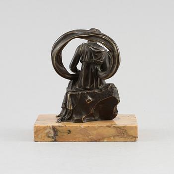 FIGURIN, brons och marmor, sannolikt Italien, 1800-tal.