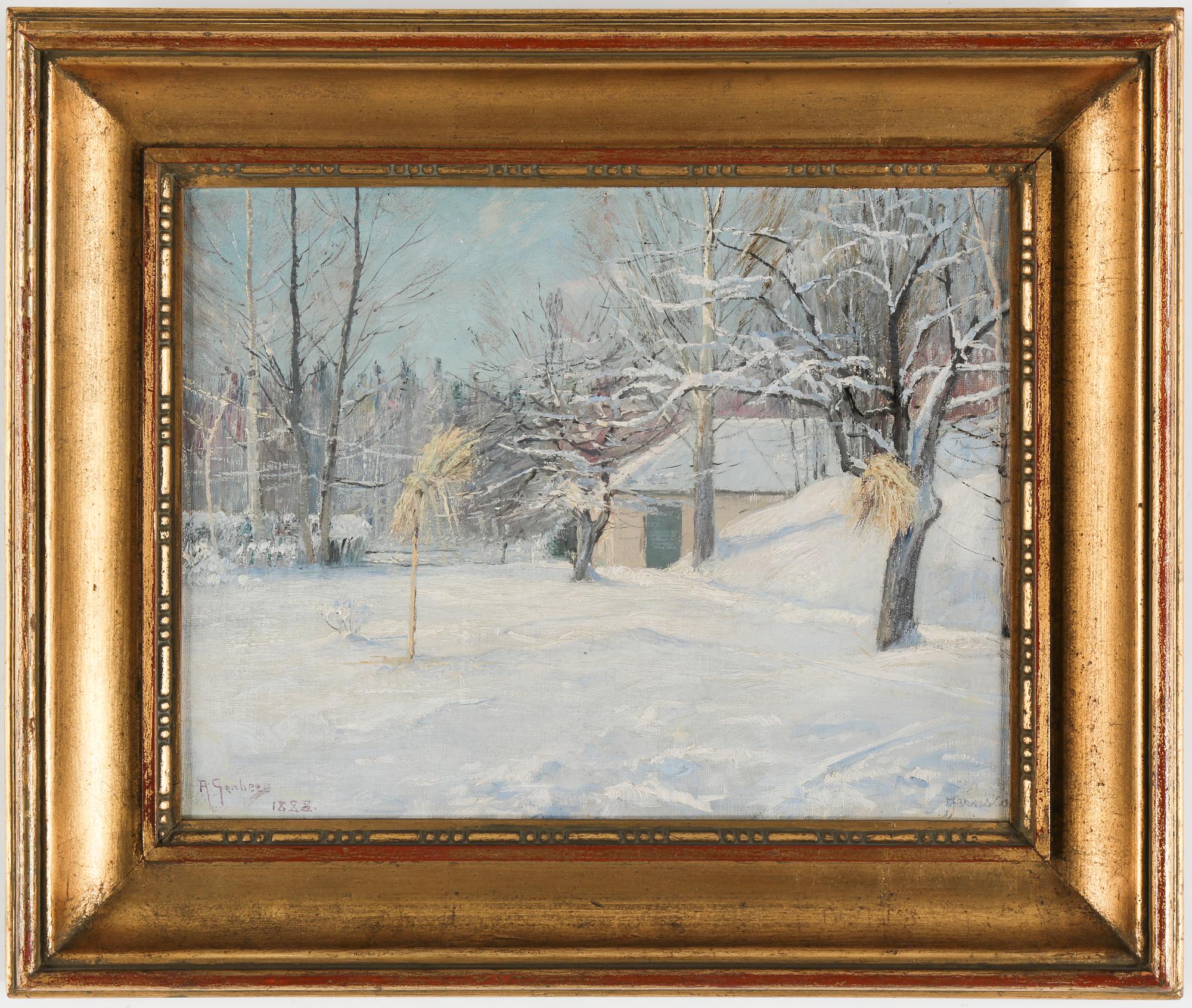 ANTON GENBERG, olja på pannå, signerad samt daterad 1888.