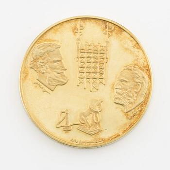 Medalj, 18K guld, Telefonaktiebolaget LM Ericsson.