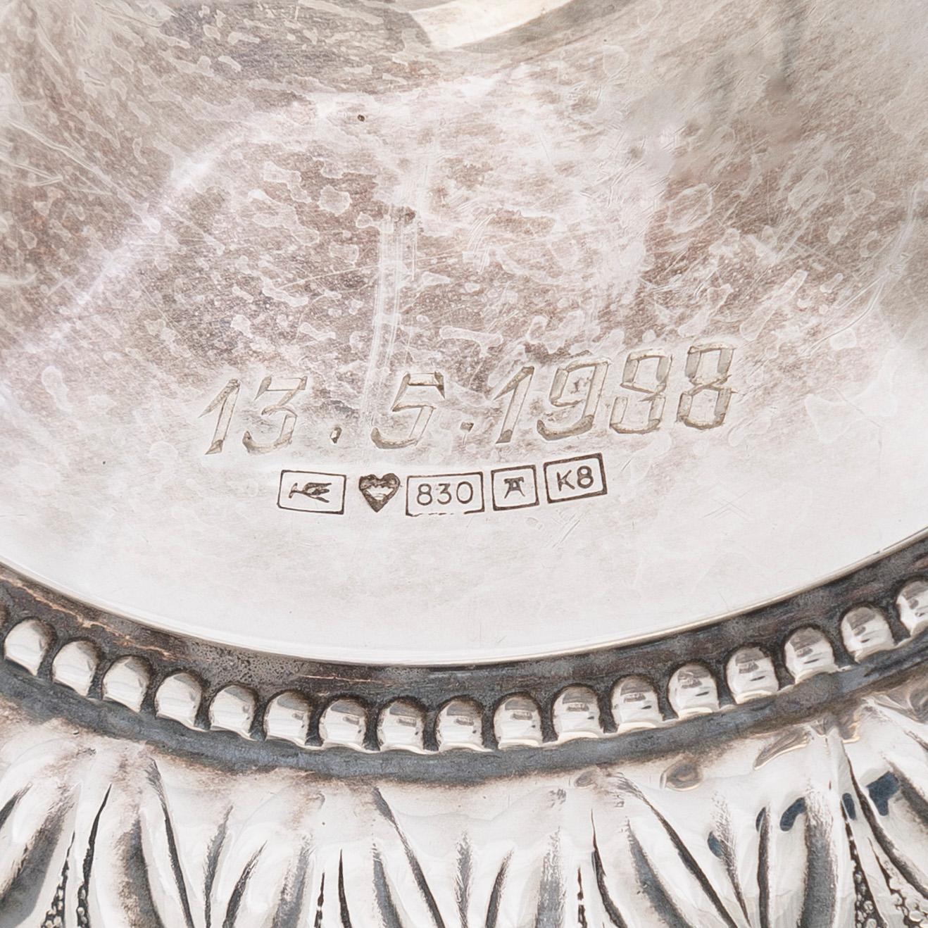 A pair of silver candlesticks, Kultateollisuus, Turku 1989.