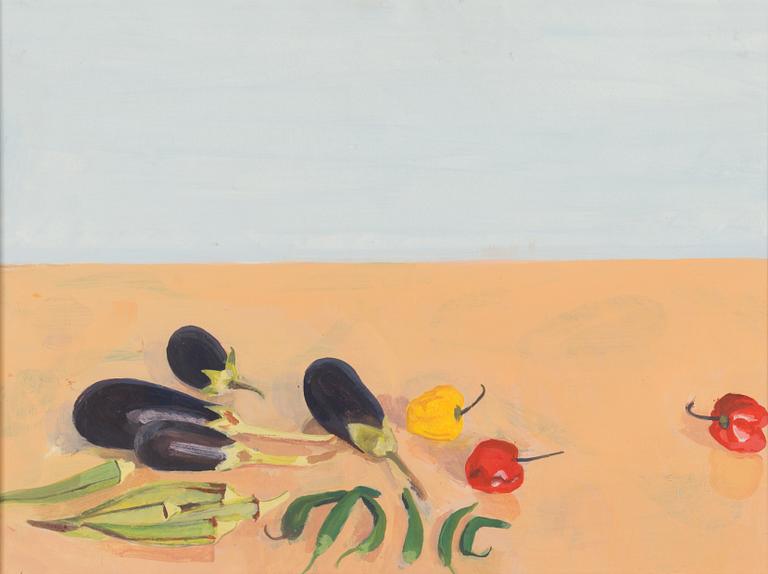 Peter Ern, diptych, tempera on paper, unsigned.
