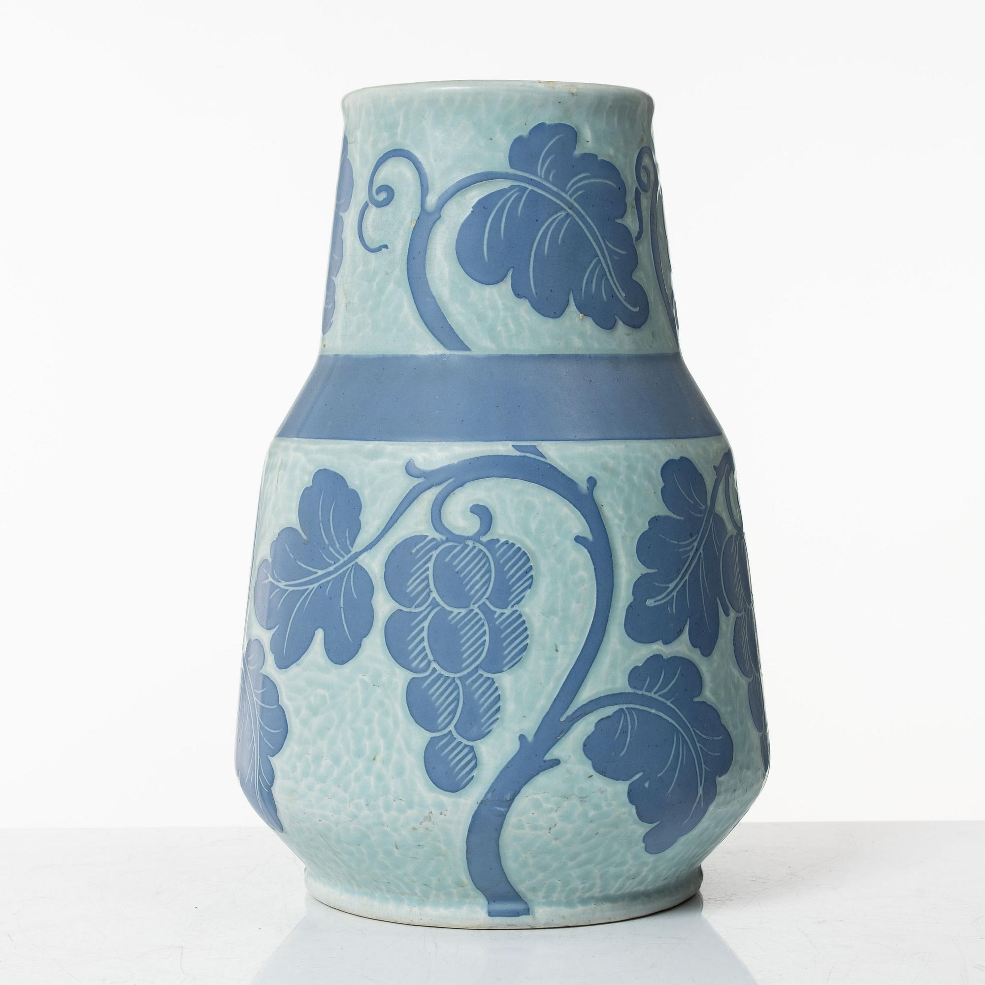 Josef Ekberg, a 'Sgraffito' earthenware vase, Gustavsberg 1922.