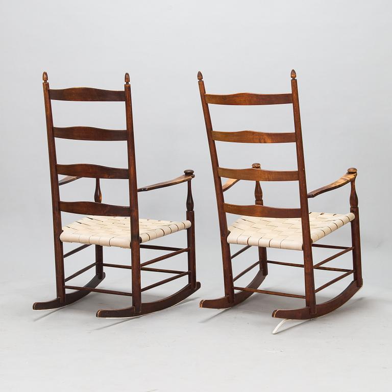 Two Shaker style rocking chairs, early 20th century.
