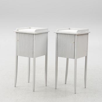 Pot cupboard/Bedside table, a pair, 20th century.