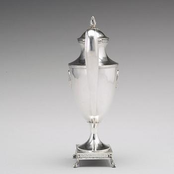 Petter Eneroth, kaffekanna, silver, Stockholm 1798, gustaviansk.