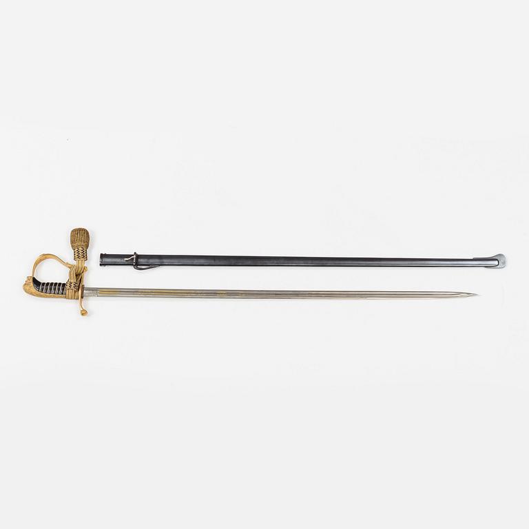 A Swedish infantry officer's sabre 1899 pattern with scabbard.