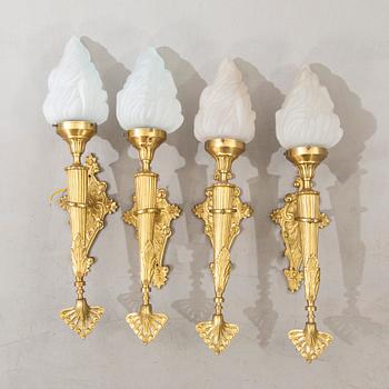 Wall sconces, 4 pcs, late 20th century.