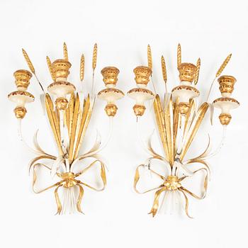 Vägglampetter, ett par, Italien, 1900-talets andra hälft.