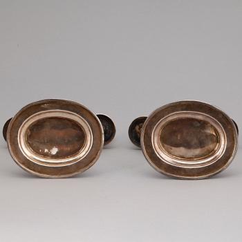 KANDELABRAR, ett par, silver, empirestil, Egypten 1900-talets mitt. Tot ca 1040 gram.