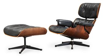 108. A Charles & Ray Eames 'Lounge Chair and ottoman', Herman Miller, USA.