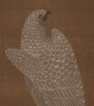 MÅLNING, kopia av okänd konstnär, fritt efter målning av Song Huizong (1082-1135), Qingdynastin, troligen 1800-tal.