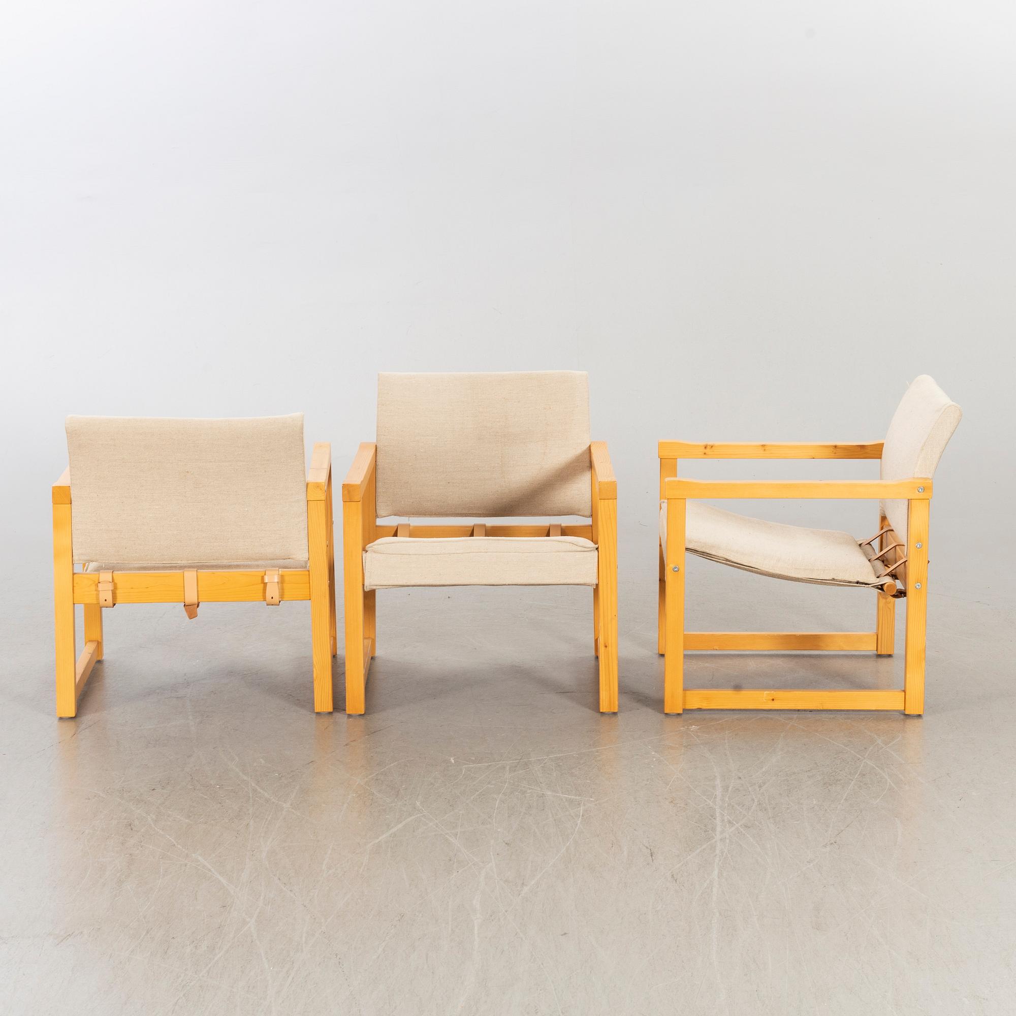 KARIN MOBRING, 3 EASY CHAIRS "DIANA" FOR IKEA.