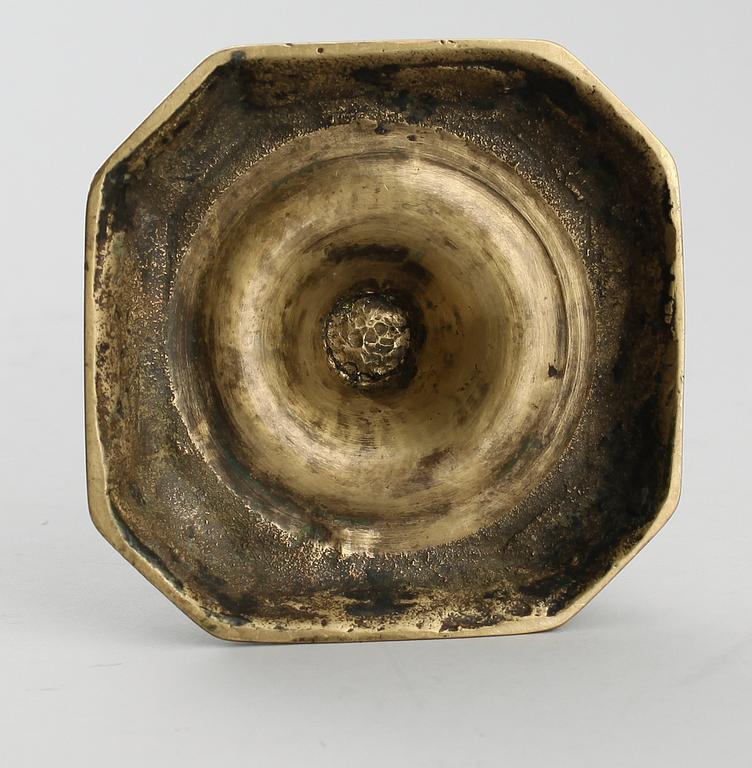 LJUSSTAKE, mässing, barock, 1700-tal.