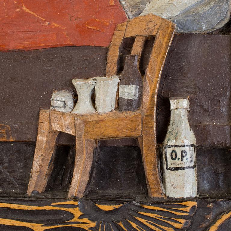 TRÄTAVLA, a tergo signerad i blyerts "W. BERGSTRÖM, Sävjö, 1948.