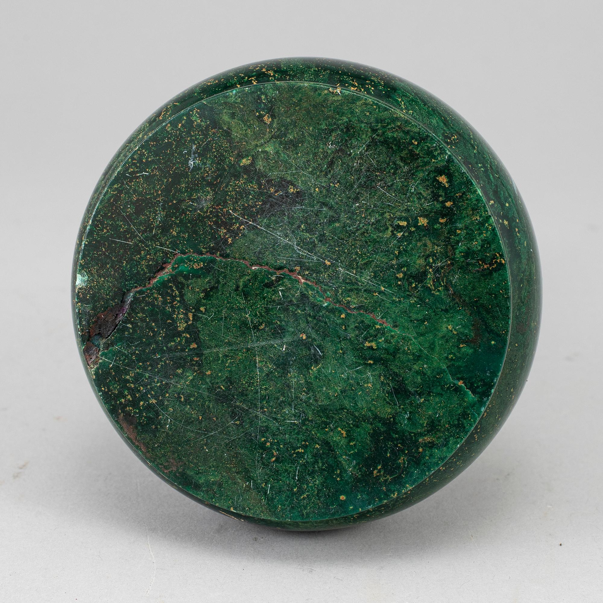 A 20th century malachite vase.