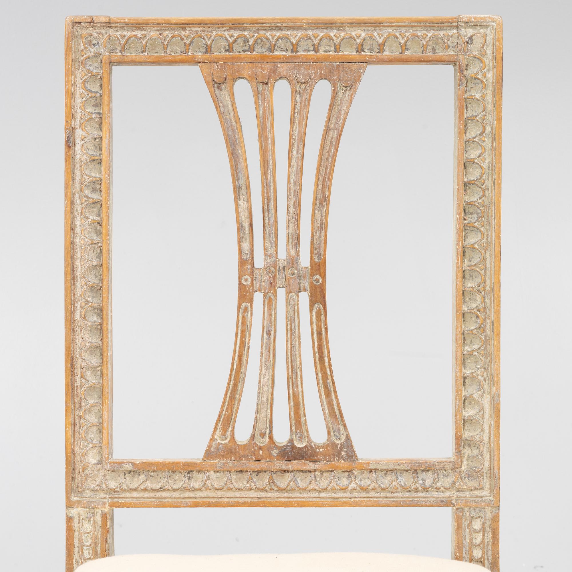 A pair of late Gustavian chairs, Lindome, circa 1800.