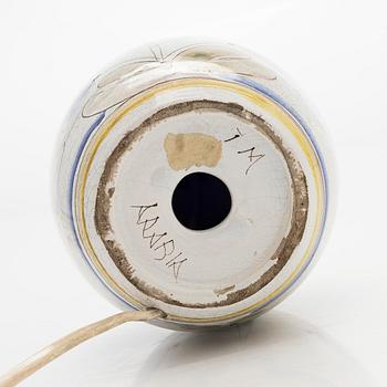 Toini Muona, a stoneware table lamp, signed TM Arabia.