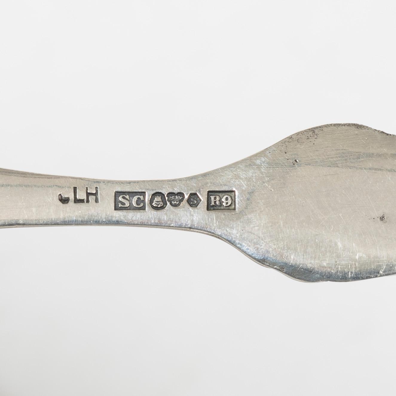 Bestick och servettringar, 9 delar, silver, bl a Gewe Silvervarufabriken Ab, Malmö 1952.