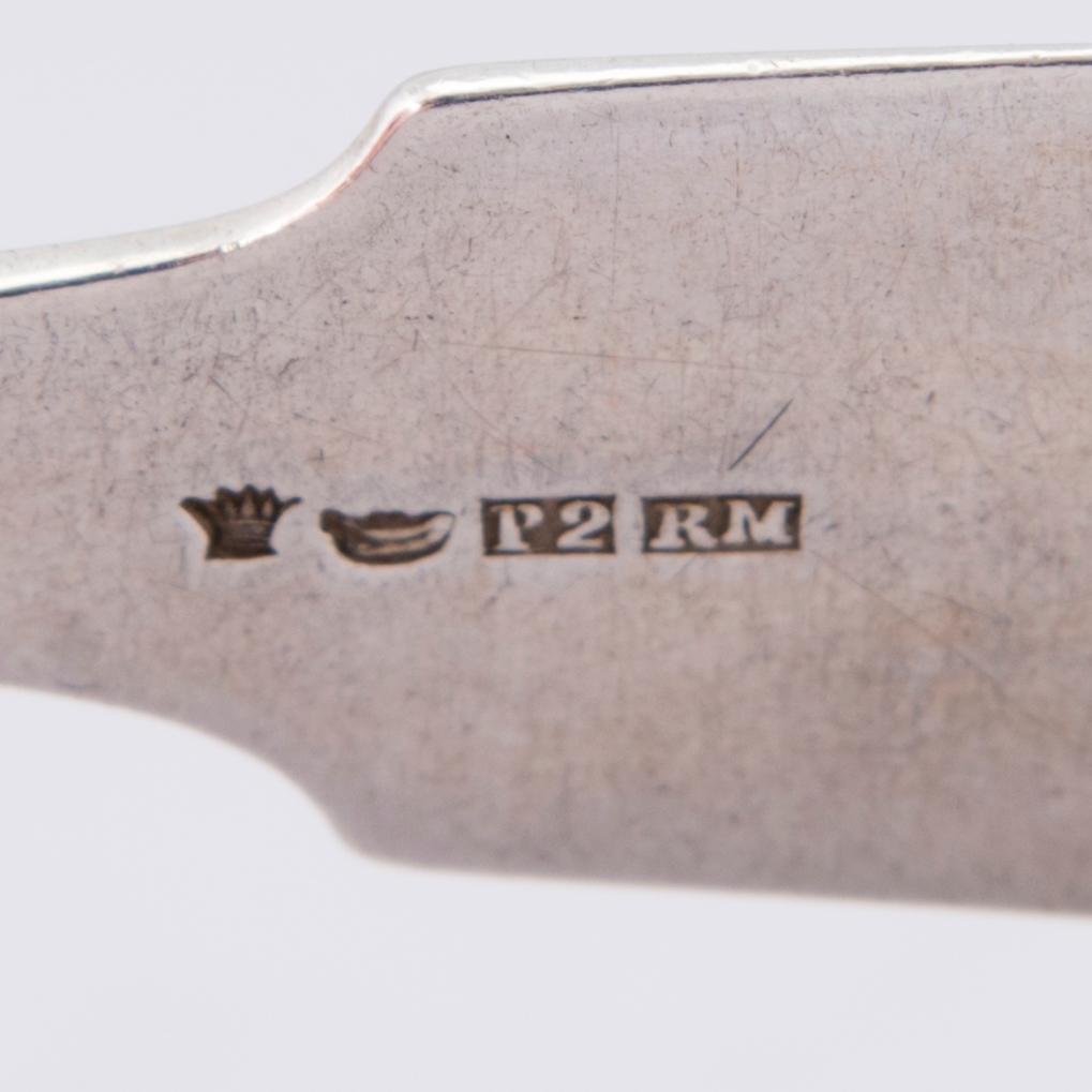 Silver cutlery with sea shell decoration, totally 27 pcs, Finnish hallmarks, 1848 - 1959.