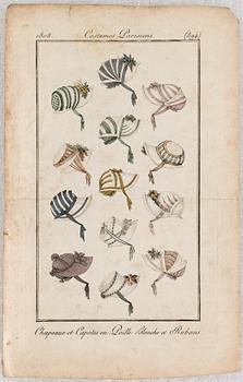 21 coloured fashionplates, 1808.
