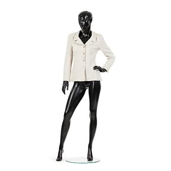 409. CHANEL, a white bouclé jacket.
