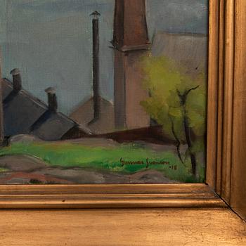 Gunnar Svensson, View from Långholmen over the Münchenbryggeriet in Stockholm.