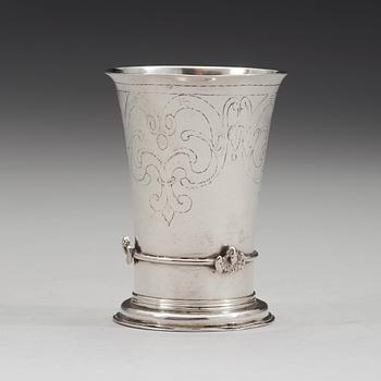 Märkt MC, okänd mästare, bägare, silver, sannolikt (Trondheim runt 1600-talets mitt).