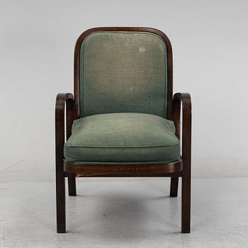 Sigurd Lewerentz, attributed, a stained beech easy chair, Gemla, Diö, 1930's.