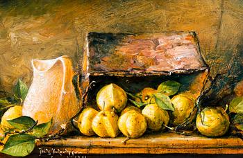 384. Fritz Jakobsson, STILL LIFE WITH APPLES.