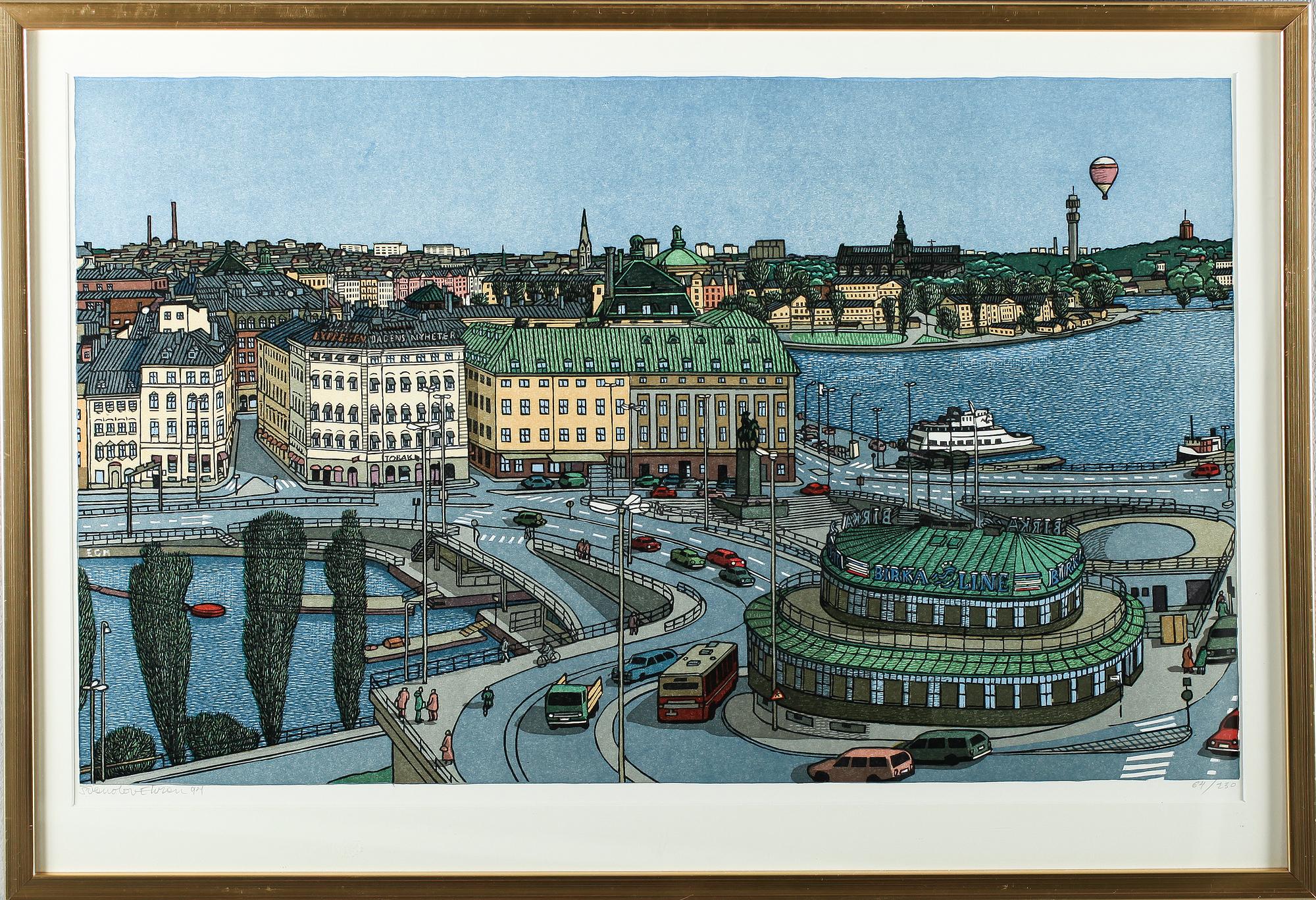 SVENOLOV EHRÉN, färglitografi, signerad, daterad -94 och numrerad 64/230.