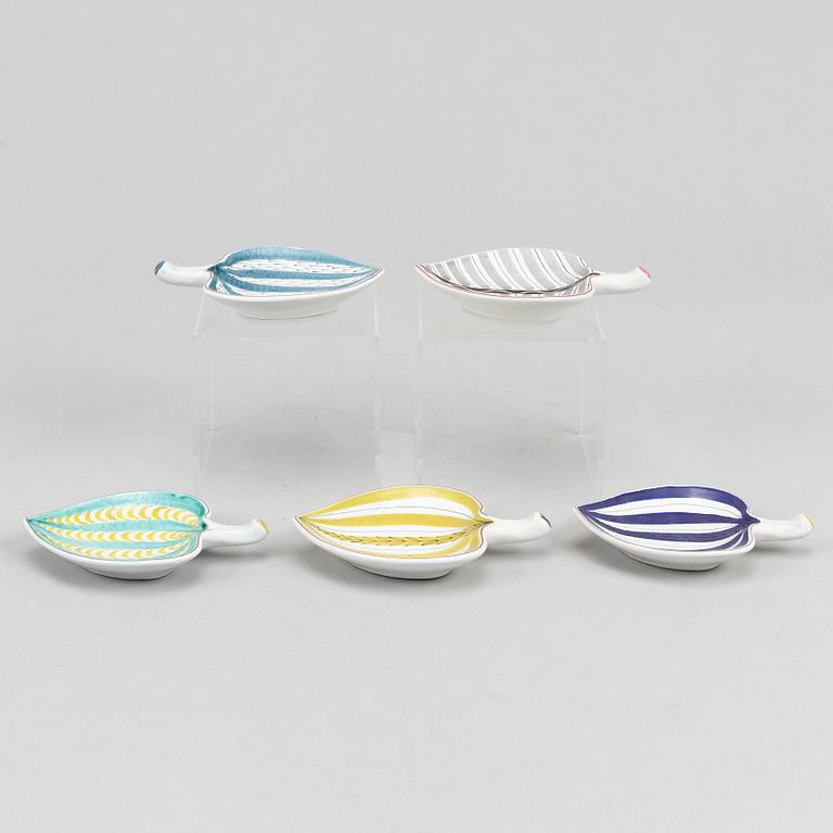 Stig Lindberg, five earthenware dishes, Gustavsberg studio.