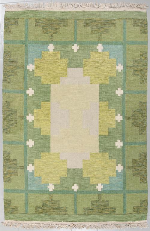 A flatweave by Ingegerd Silow, signed IS, second half of the 20th century, 228 x 162 cm.