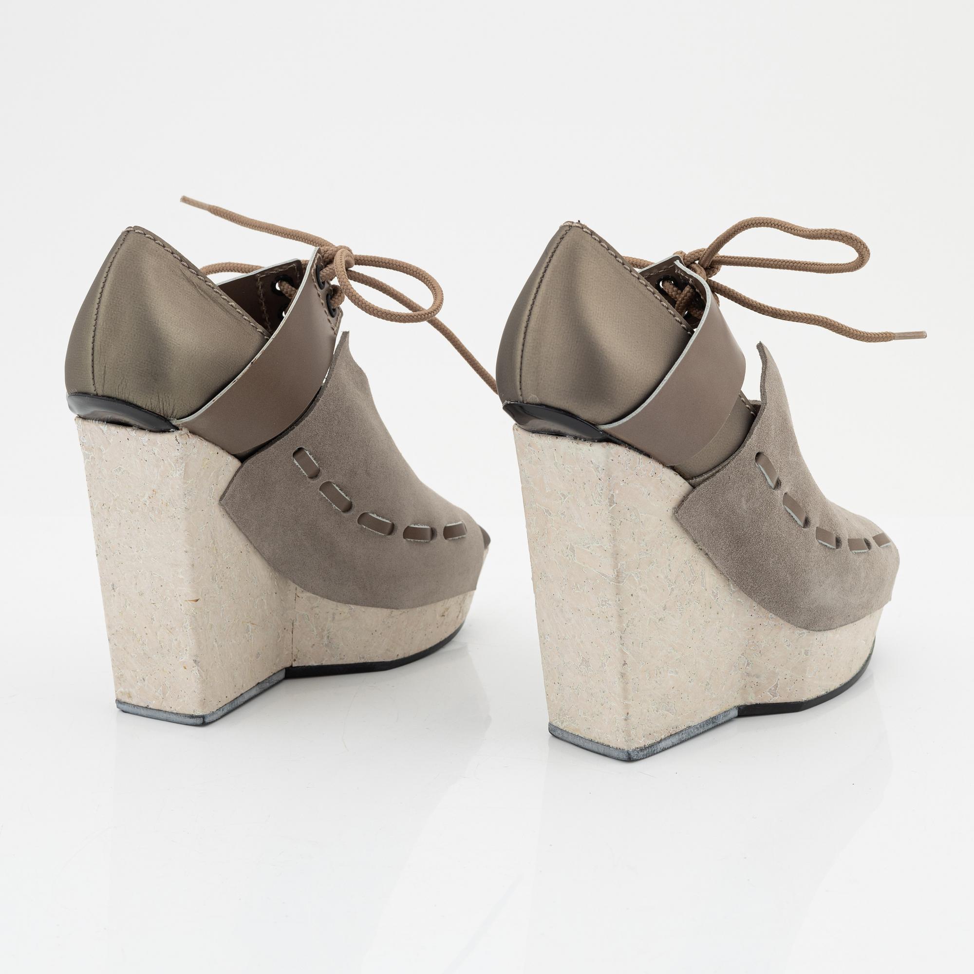 ACNE, a pair of 'Halo' wedge sandals, size 37.