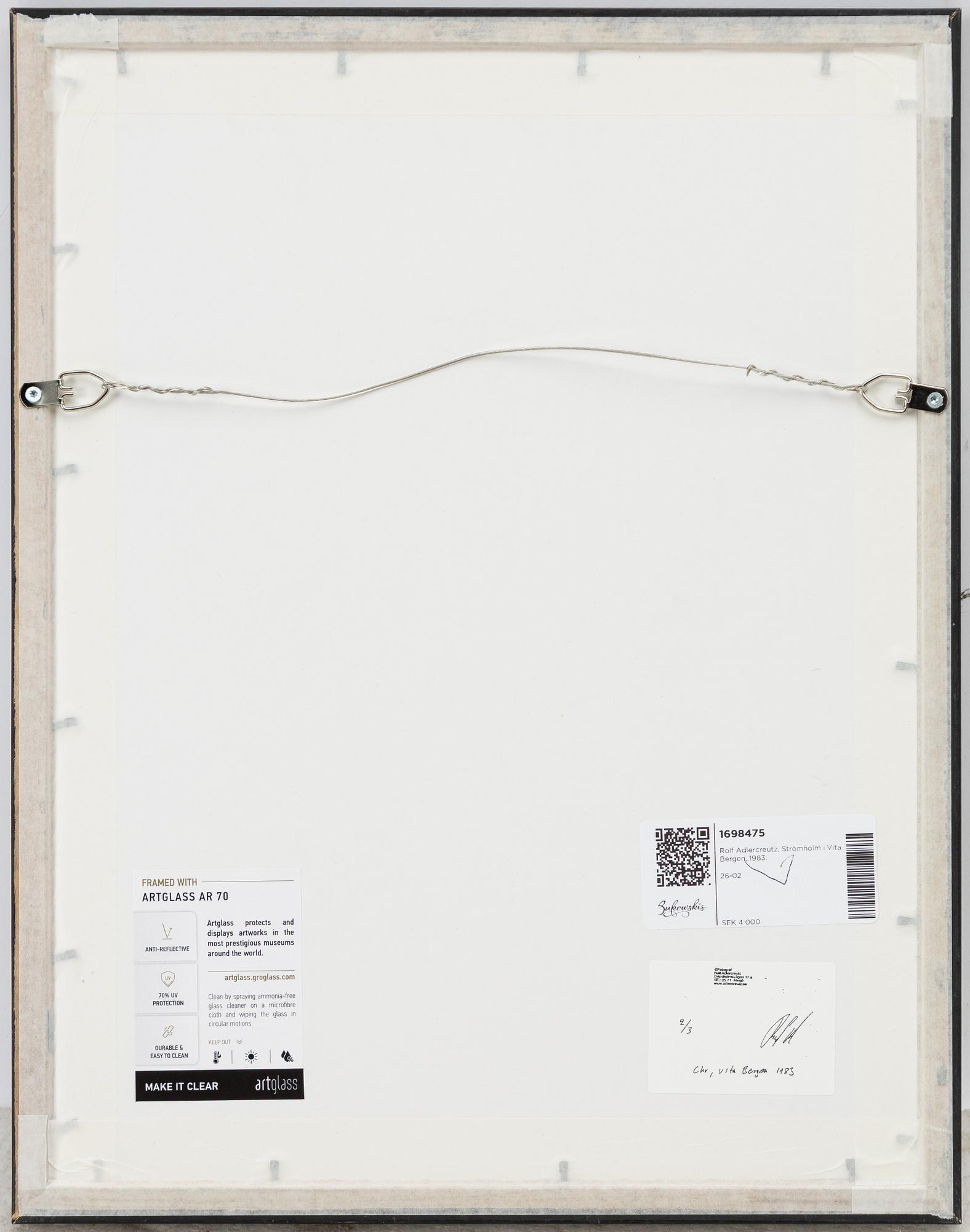 Rolf Adlercreutz, Porträtt av Christer Strömholm vid Vita bergen, 1983.