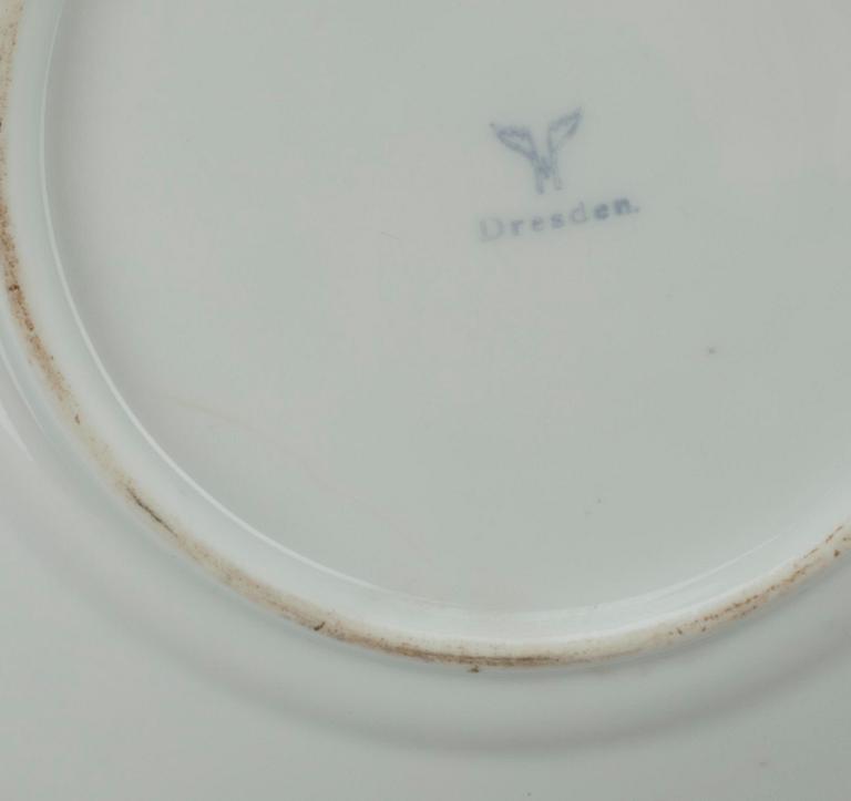 TALLRIKAR, 5 st, porslin, stämplad i godset Meissen, 1900-tal.