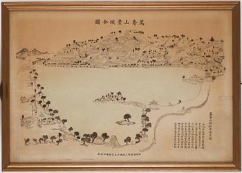 A print of map over the Summer Palace, Qing dynasty.