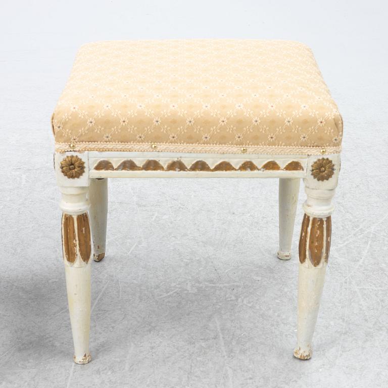 Stools, 2 pcs, Gustavian, 18th century.