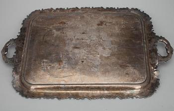 PARTI SERVERINGSKÄRL, 6 st, nysilver, 1800-1900-tal.