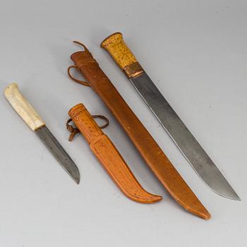 Two Sami knives, one Janne Marttiini.